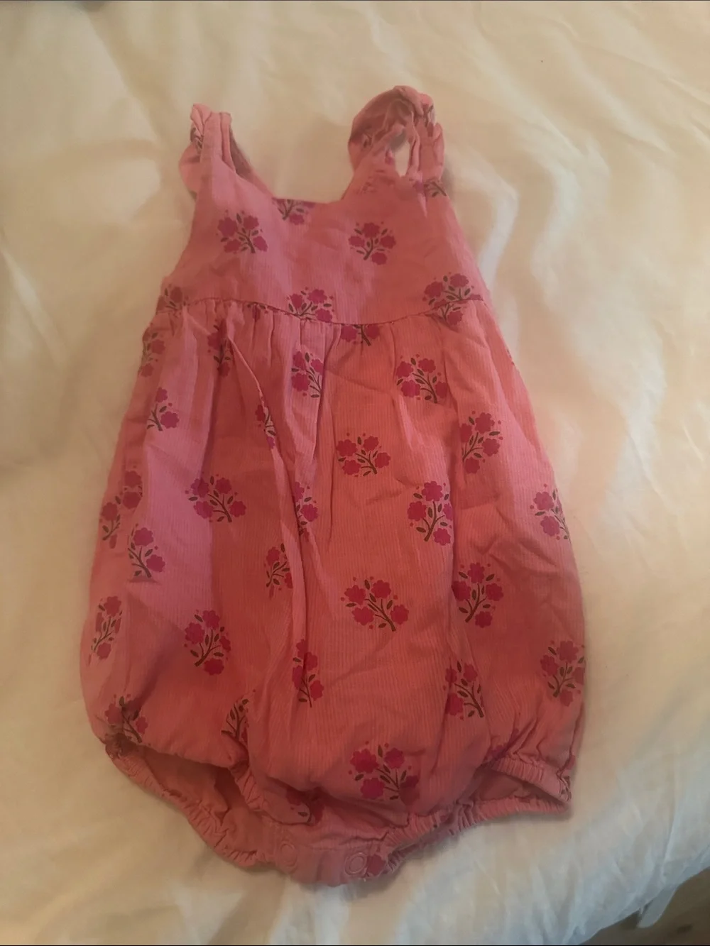 Baby Boden Pink Floral Bubble Romper